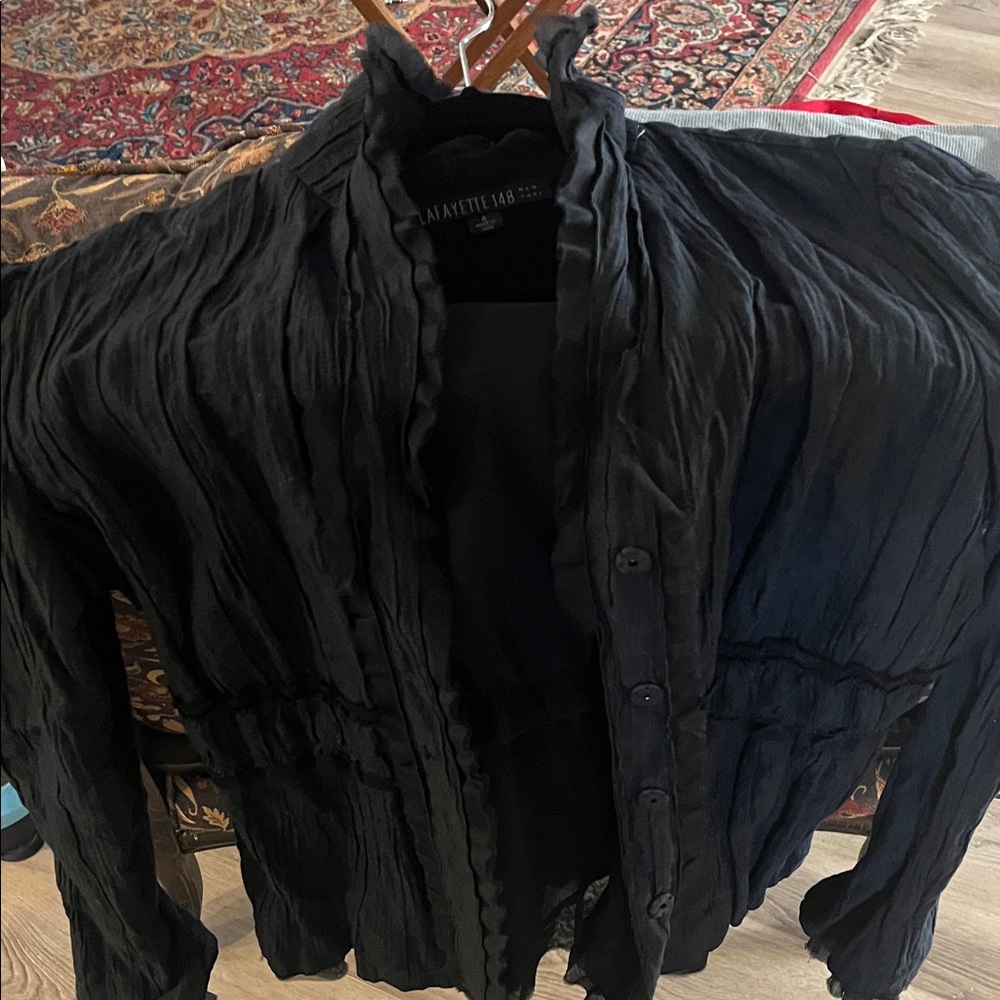 Lafayette 148 New York Textured Black Blazer
